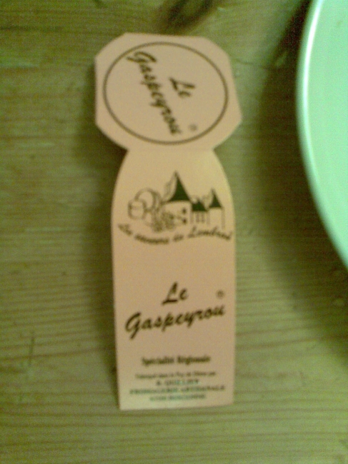 Le Gaspeyrou, Käse Etikett