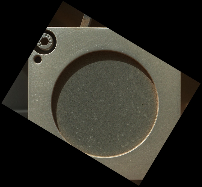 A Piece of New Mexico on Mars,  A sample of basaltic rock from a lava flow in New Mexico serves as a calibration target carried on the front of NASA's Mars rover Curiosity for the rover's ...