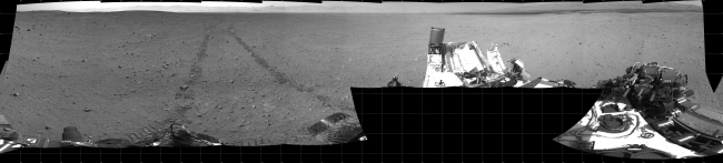 Curiosity's Location During Arm Checkouts,  This scene shows the surroundings of the location where NASA's Mars rover Curiosity arrived on the 29th Martian day, or sol, of the rover's mission on Mars ...