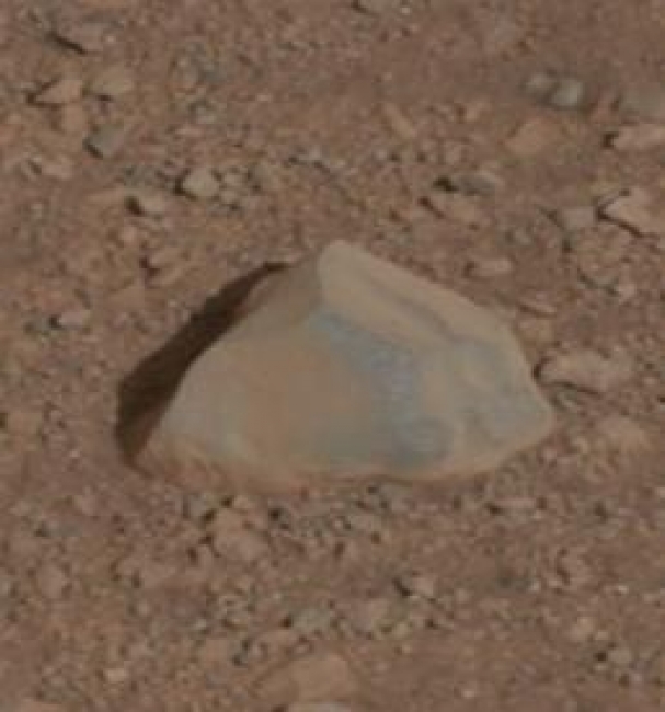 Curiosity's First Rock Star, Up-Close, Annotated Image Click on the image for larger version This close-up image shows the first target NASA's Curiosity rover aims to zap with its Chemistry and Ca...