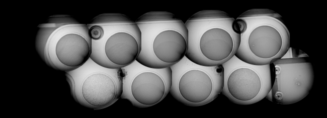 Checking out ChemCam's View, This mosaic shows the calibration target for the Chemistry and Camera (ChemCam) instrument on NASA's Curiosity rover, as seen by the ChemCam's remote micro-i...