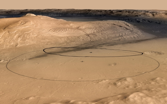 Revised Landing Target for Mars Rover Curiosity,  Figure 1 Figure 2 Click on an individual image for full resolution tiff image This image shows changes in the target landing area for Curiosity, the rover o...