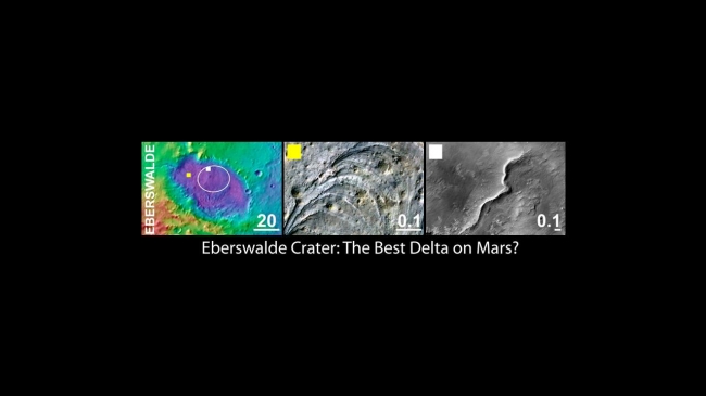 Eberswalde Crater, a Finalist Not Selected as Landing Site for Curiosity,  An area inside Eberswalde crater was considered as a landing site for NASA's Mars Science Laboratory mission. If Eberswalde had been selected, rather than G...