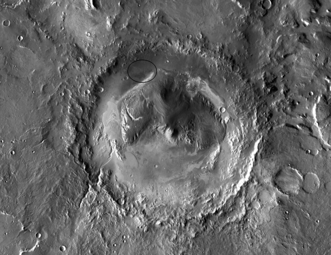 Gale Crater: Future Home of Mars Rover Curiosity,  Unannotated image Click on the image for larger view NASA has selected Gale crater as the landing site for the Mars Science Laboratory mission. The mission'...