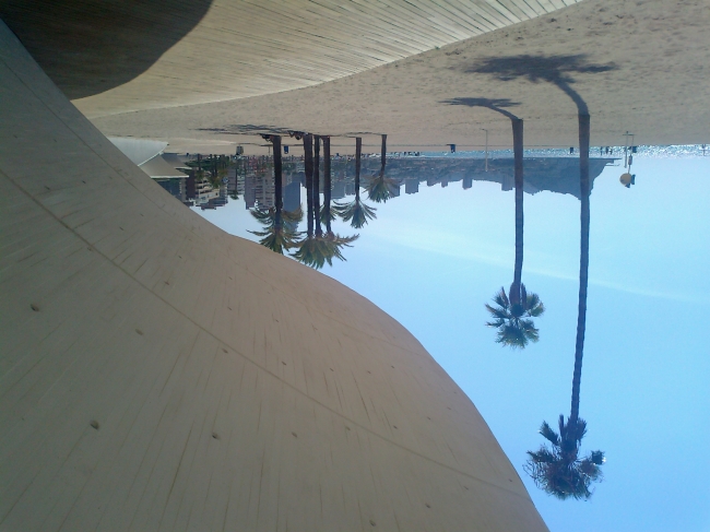 Under the promenade looking towards La Calas, 