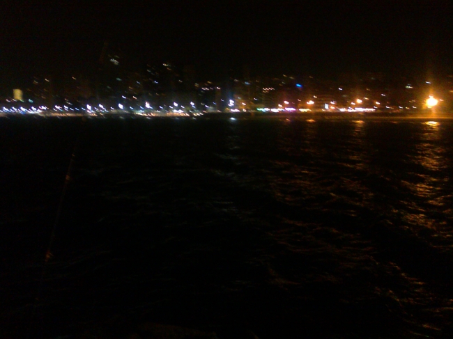 Poniente at night 2, seen from the outer corner of the port of Benidorm