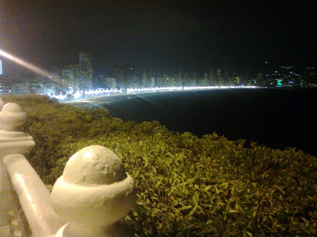 Levante promenade, at night, seen from the outlook