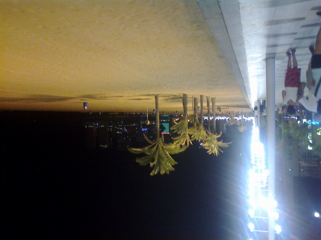 Levante beach at night, with illuminated promenade