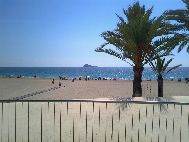 From the promenade on Poniente Beach looking towards Isla, 