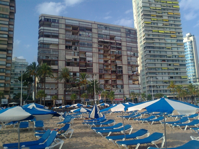 Edificio Iberia, Torre Coblanca on right, Levante beach buildings